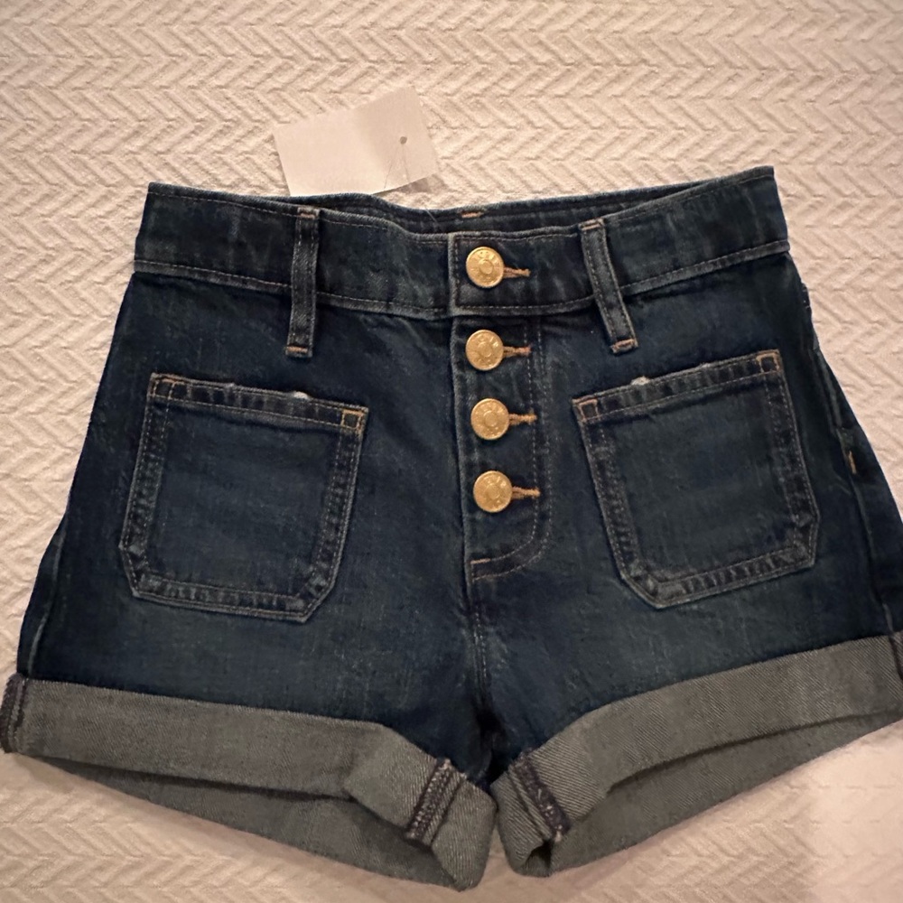 Crewcuts Denim Blue Kids Shorts with Gold Buttons